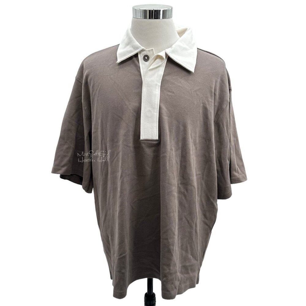 Weekday Pascal Oversized Polo Shirt Size Large